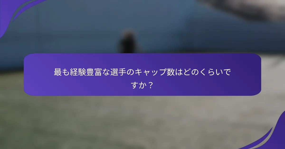 最も経験豊富な選手のキャップ数はどのくらいですか？