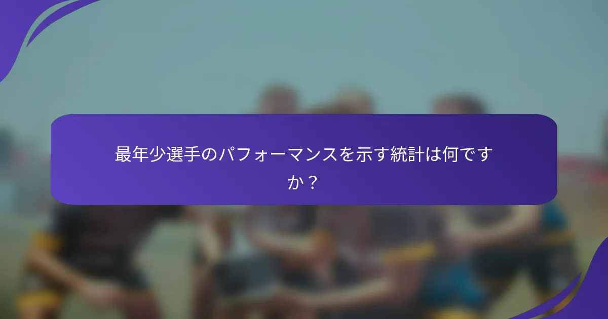 最年少選手のパフォーマンスを示す統計は何ですか？